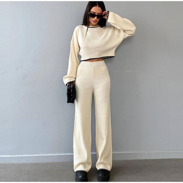 Women's Outfit Set | Cropped Top Flared Pants