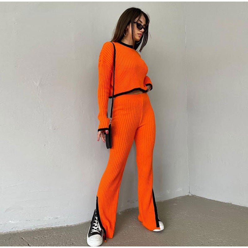 Women's Outfit Set | Cropped Top Flared Pants