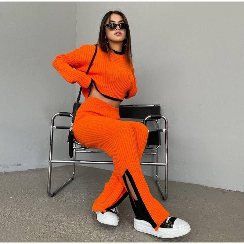 Women's Outfit Set | Cropped Top Flared Pants