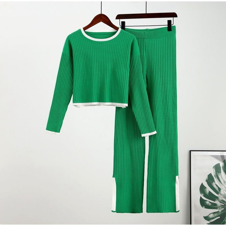 Women's Outfit Set | Cropped Top Flared Pants