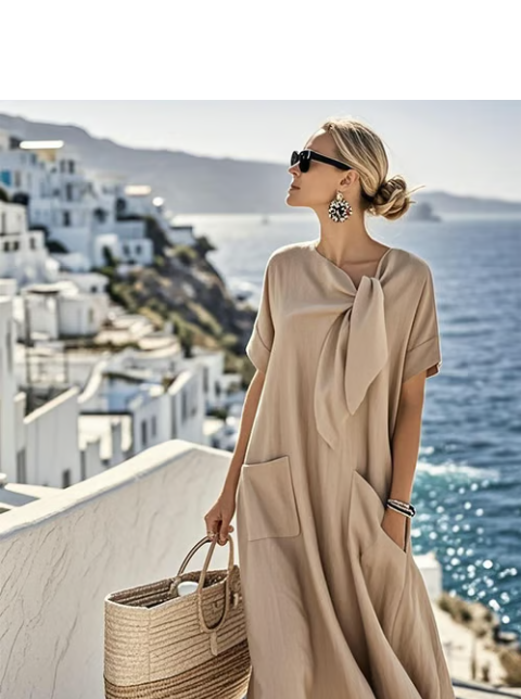 Women's Dress | Tie Neck Feature Maxi