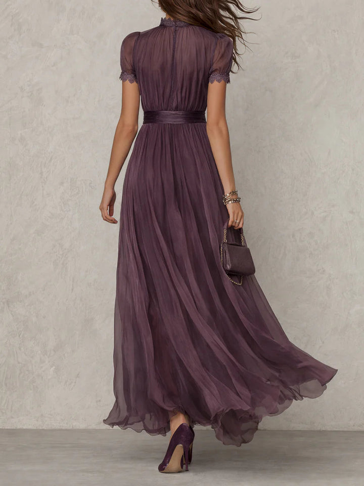 Women's Maxi Sundress | Keyhole Short Sleeve