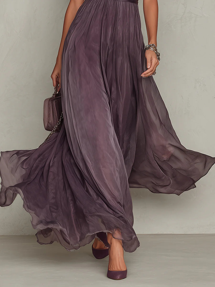 Women's Maxi Sundress | Keyhole Short Sleeve