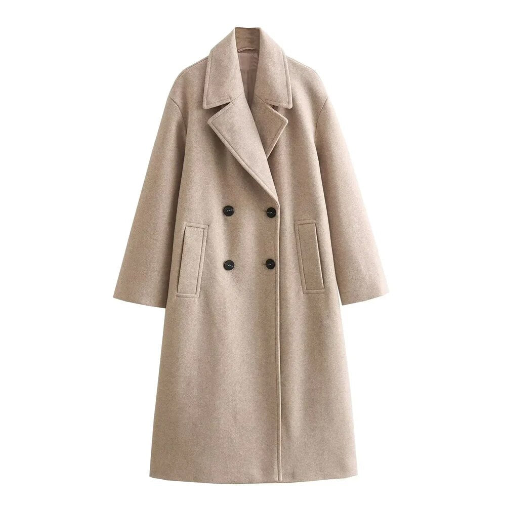 Women’s Coat | Longline Wide Lapel