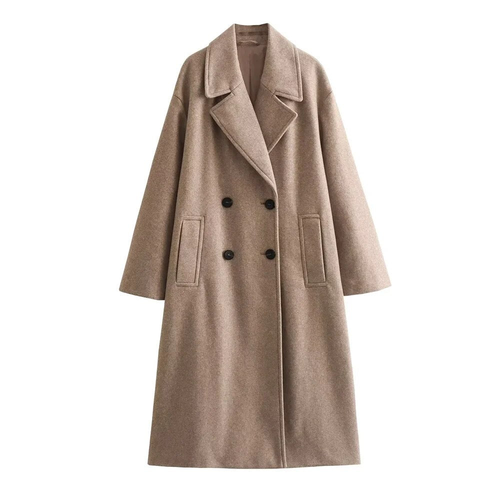 Women’s Coat | Longline Wide Lapel