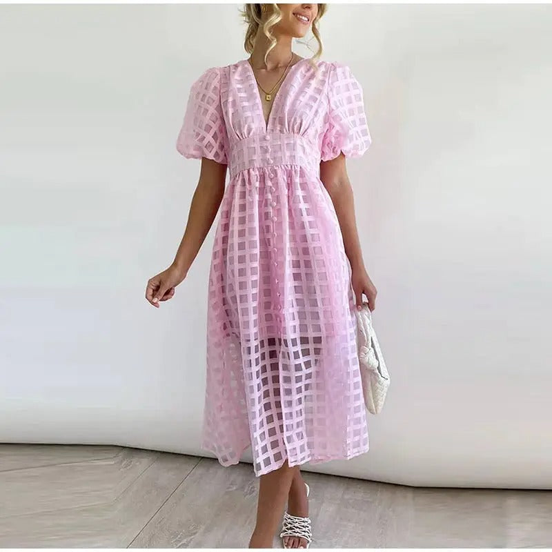Women's Wedding Guest Midi Dress | V-Neck Wrap