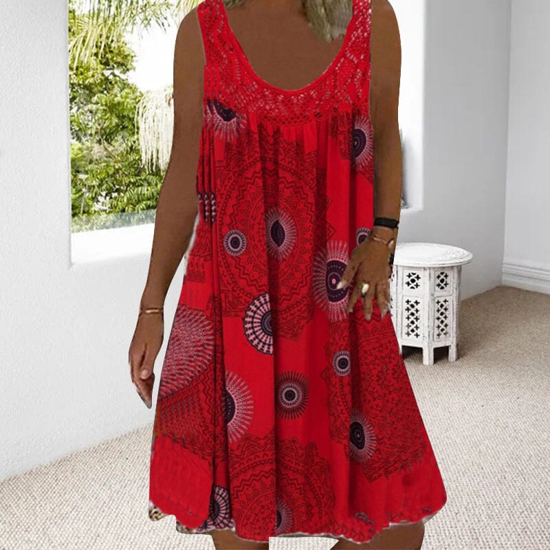 Women's Summer Dress | Geometric Print Style Midi