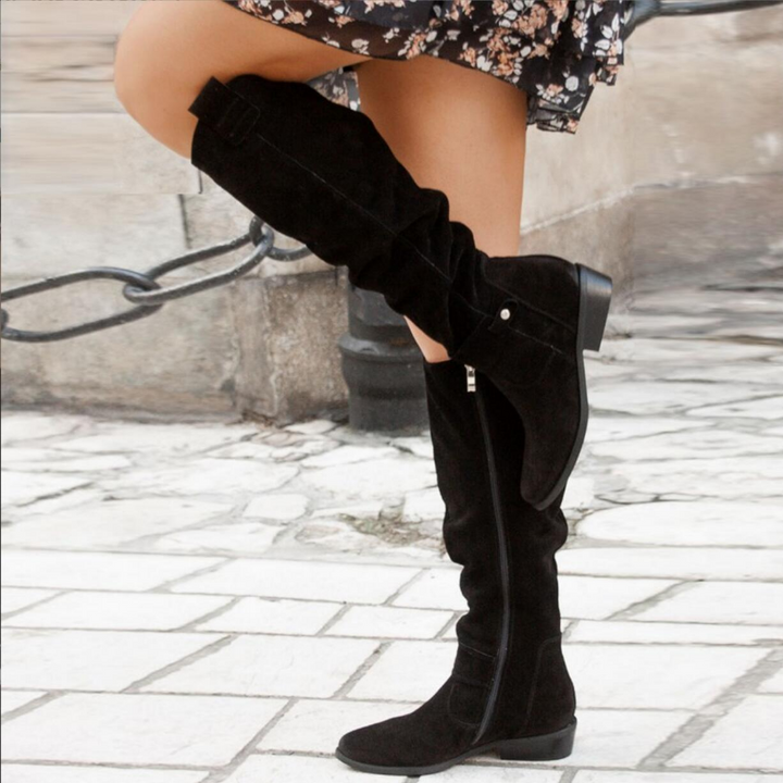 Boots For Women | Knee High Flat Heel Low-Profile Base