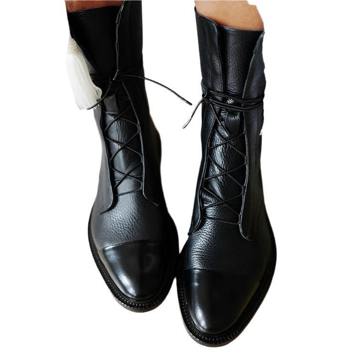 Boots For Women | Mid Calf Lace Up Low Profile
