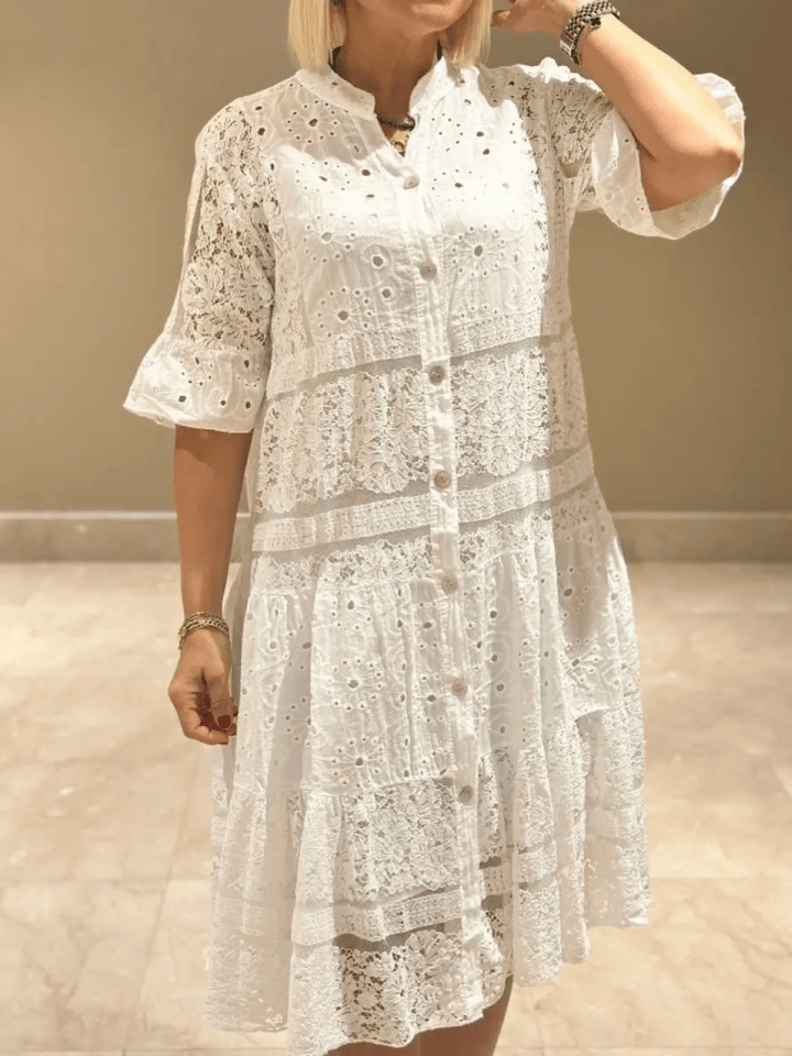 Women's Dress | Button Front Tiered Midi