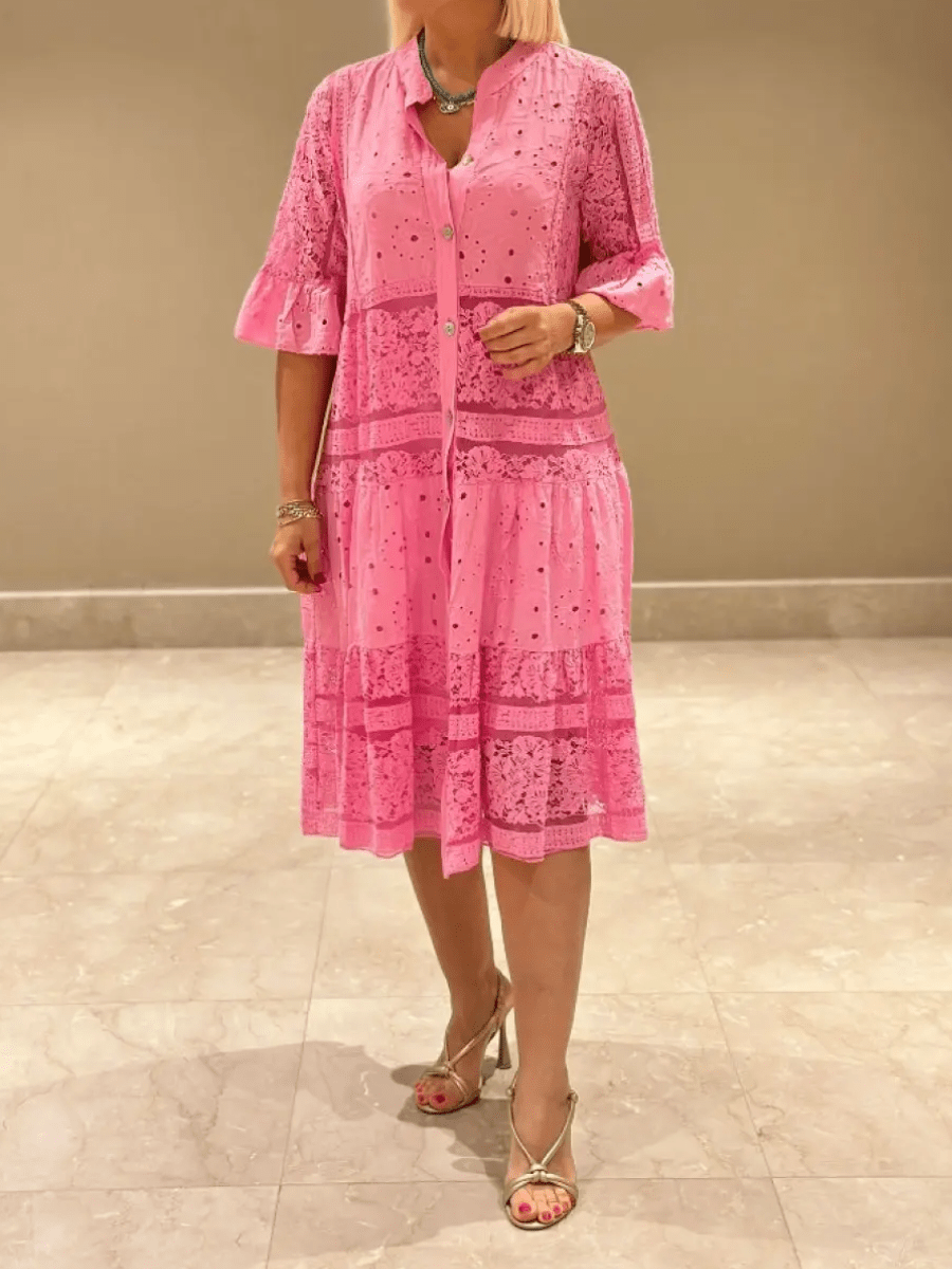 Women's Dress | Button Front Tiered Midi