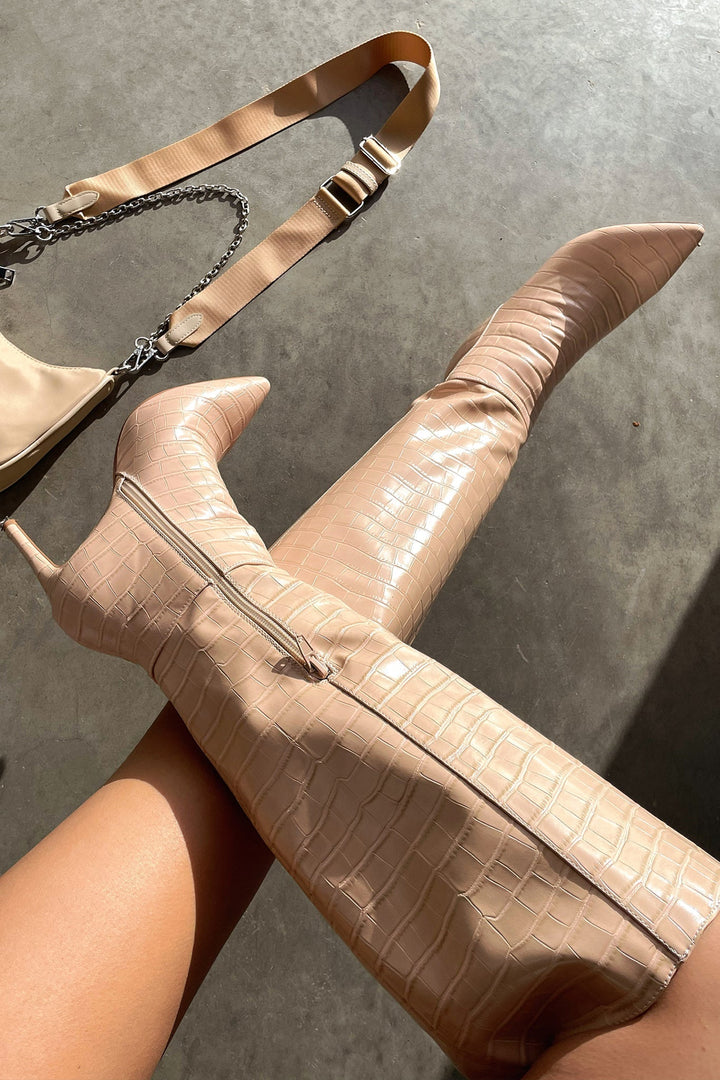 Boots For Women | Knee High Stiletto Heel With Pointed Toe