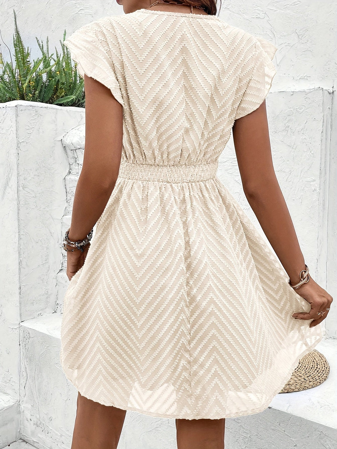 Women's Dress | Flutter Sleeve  V-Neck Mini
