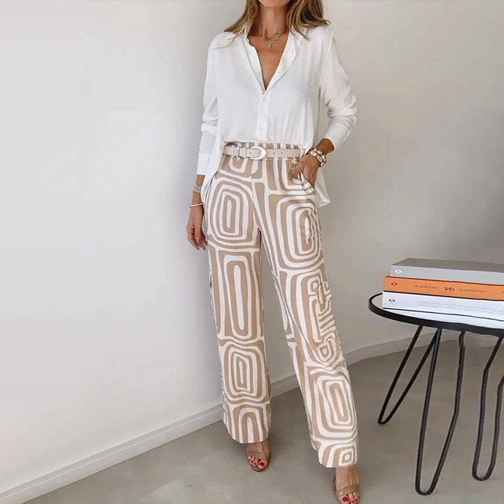 Women's Two-Piece Set | Long-sleeve Shirt and Matching Pants