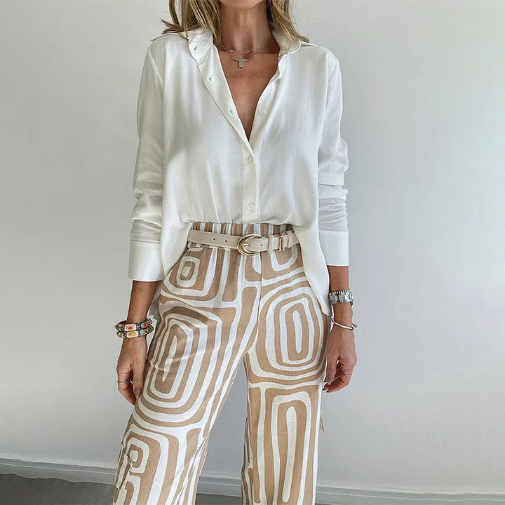 Women's Two-Piece Set | Long-sleeve Shirt and Matching Pants