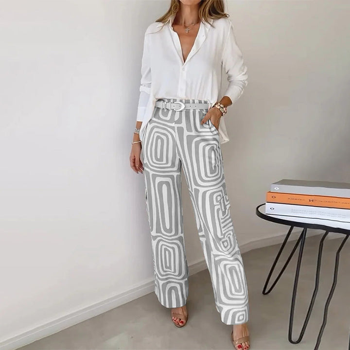 Women's Two-Piece Set | Long-sleeve Shirt and Matching Pants