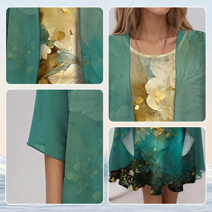 Women's Dress | Layered Open Front Midi