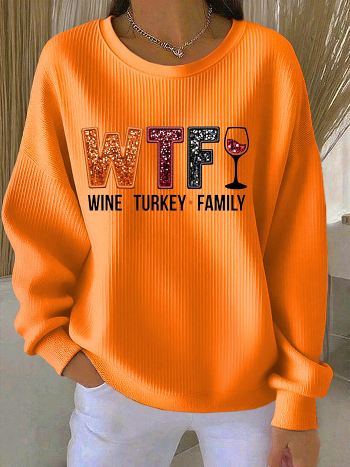 Sweatshirt for Women | Thanksgiving Ribbed Shirt