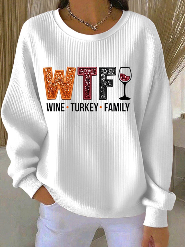 Sweatshirt for Women | Thanksgiving Ribbed Shirt