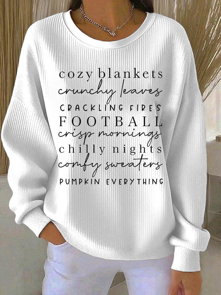 Women's Sweatshirt | Crew Neck Text Front Print