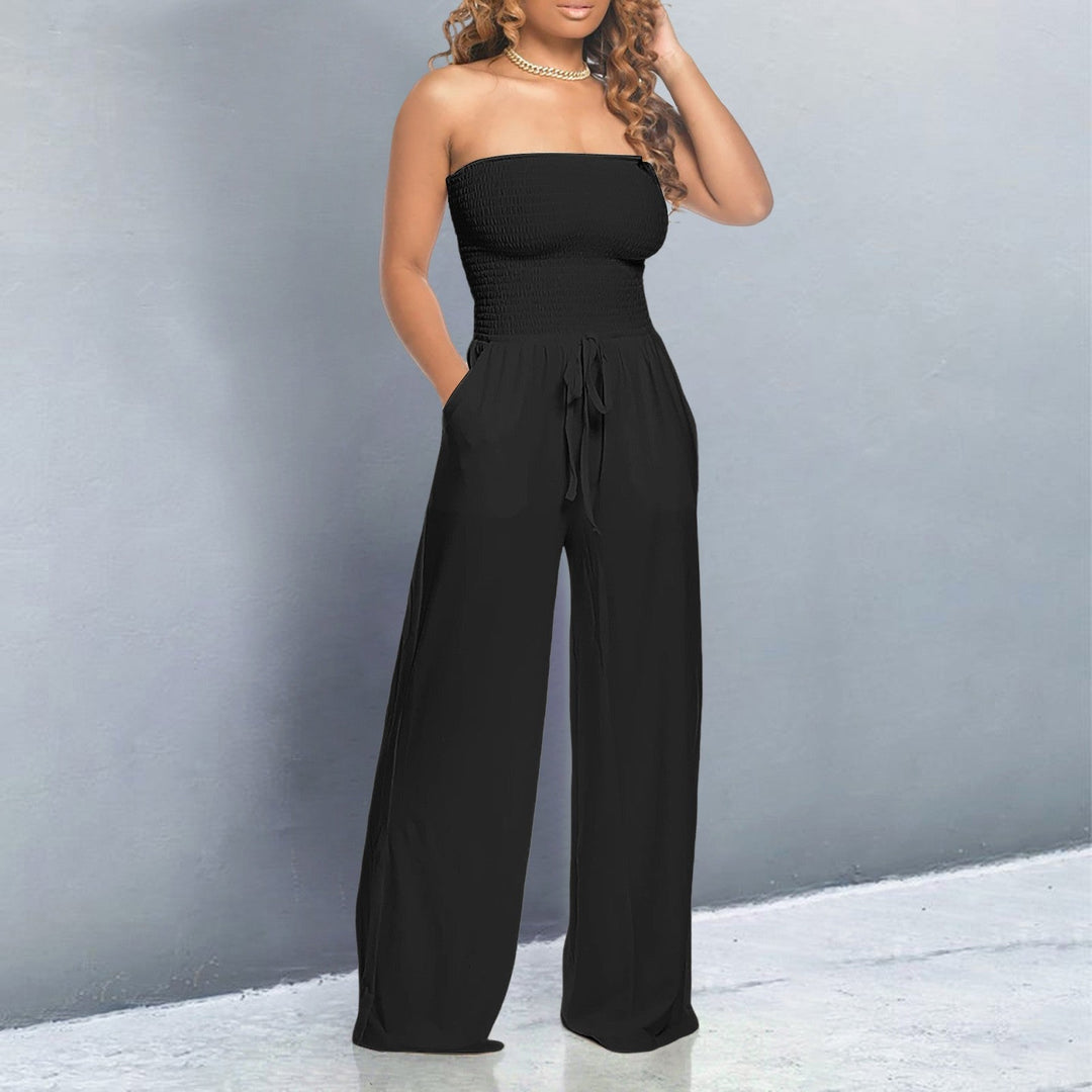 Women's Jumpsuit | Strapless Wide Leg