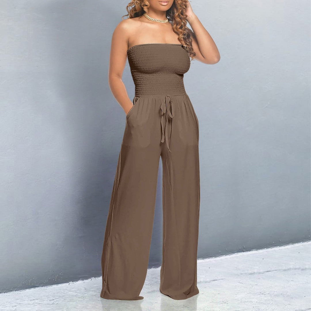 Women's Jumpsuit | Strapless Wide Leg