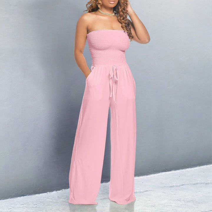 Women's Jumpsuit | Strapless Wide Leg