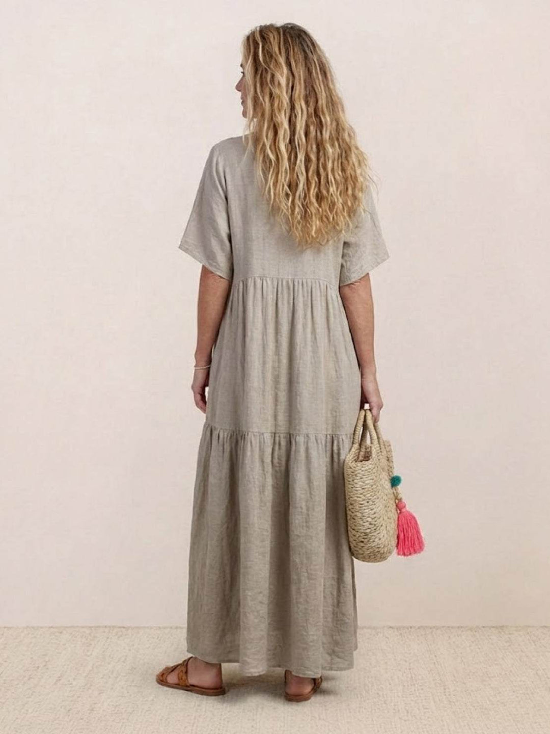 Women's Boho Maxi Dress | V-Neck Tiered