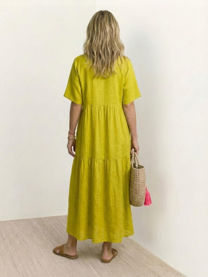 Women's Boho Maxi Dress | V-Neck Tiered