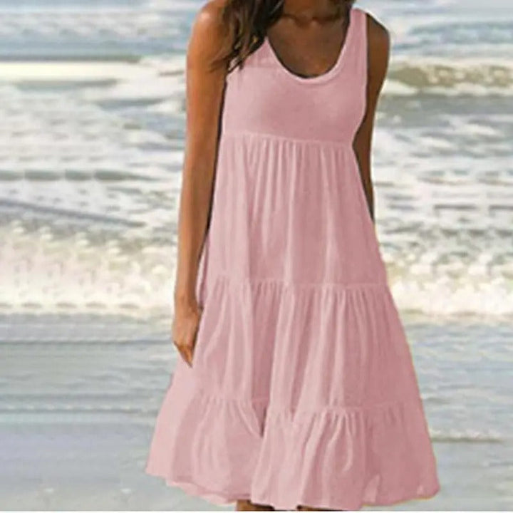 Women’s Dress | Sleeveless Round Neck Midi