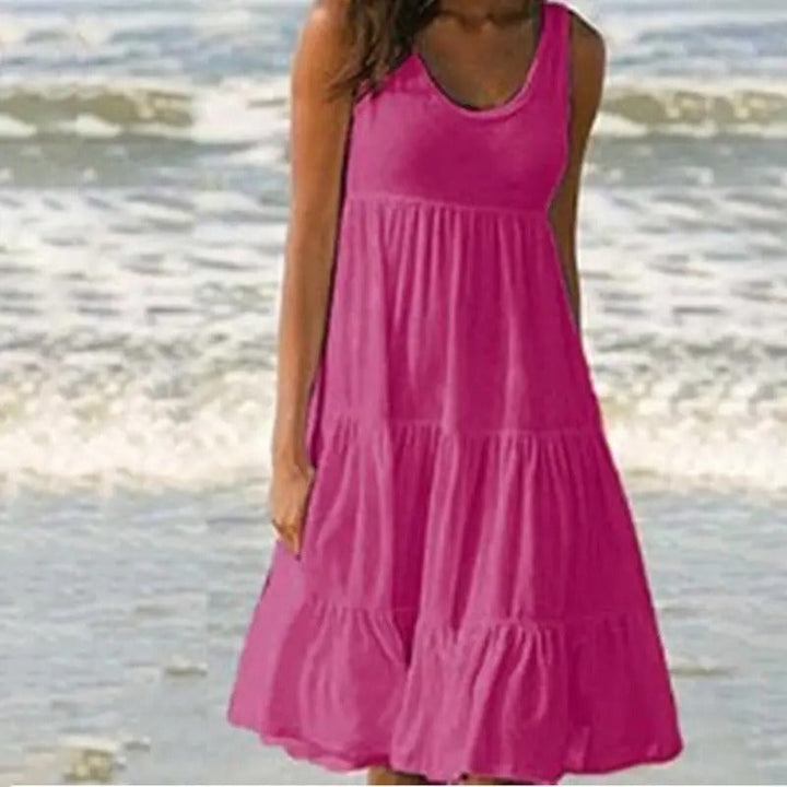 Women’s Dress | Sleeveless Round Neck Midi