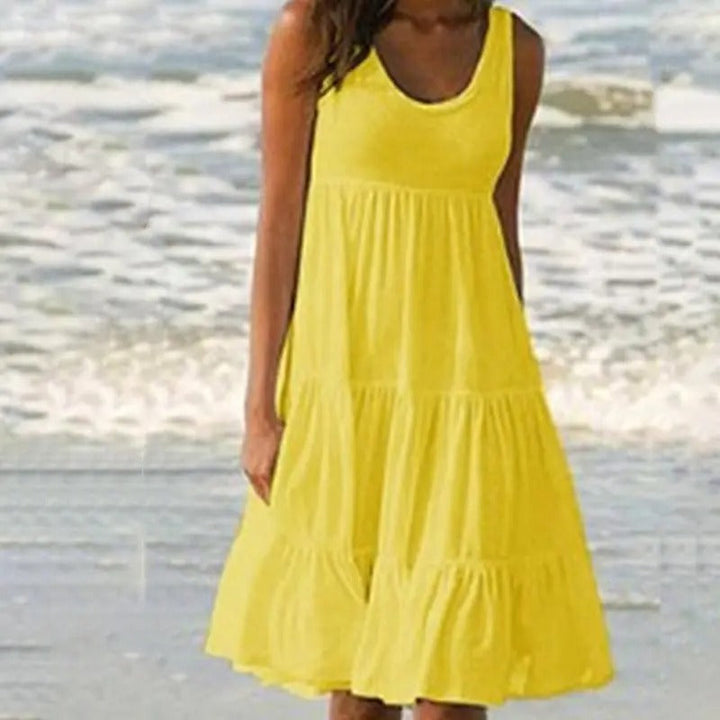 Women’s Dress | Sleeveless Round Neck Midi