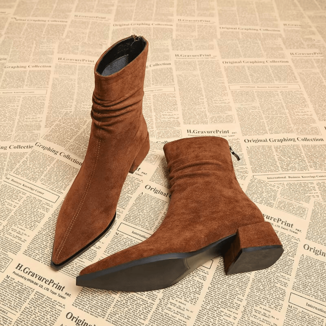 Boots For Women | Pointed Toe Ankle Block Heel