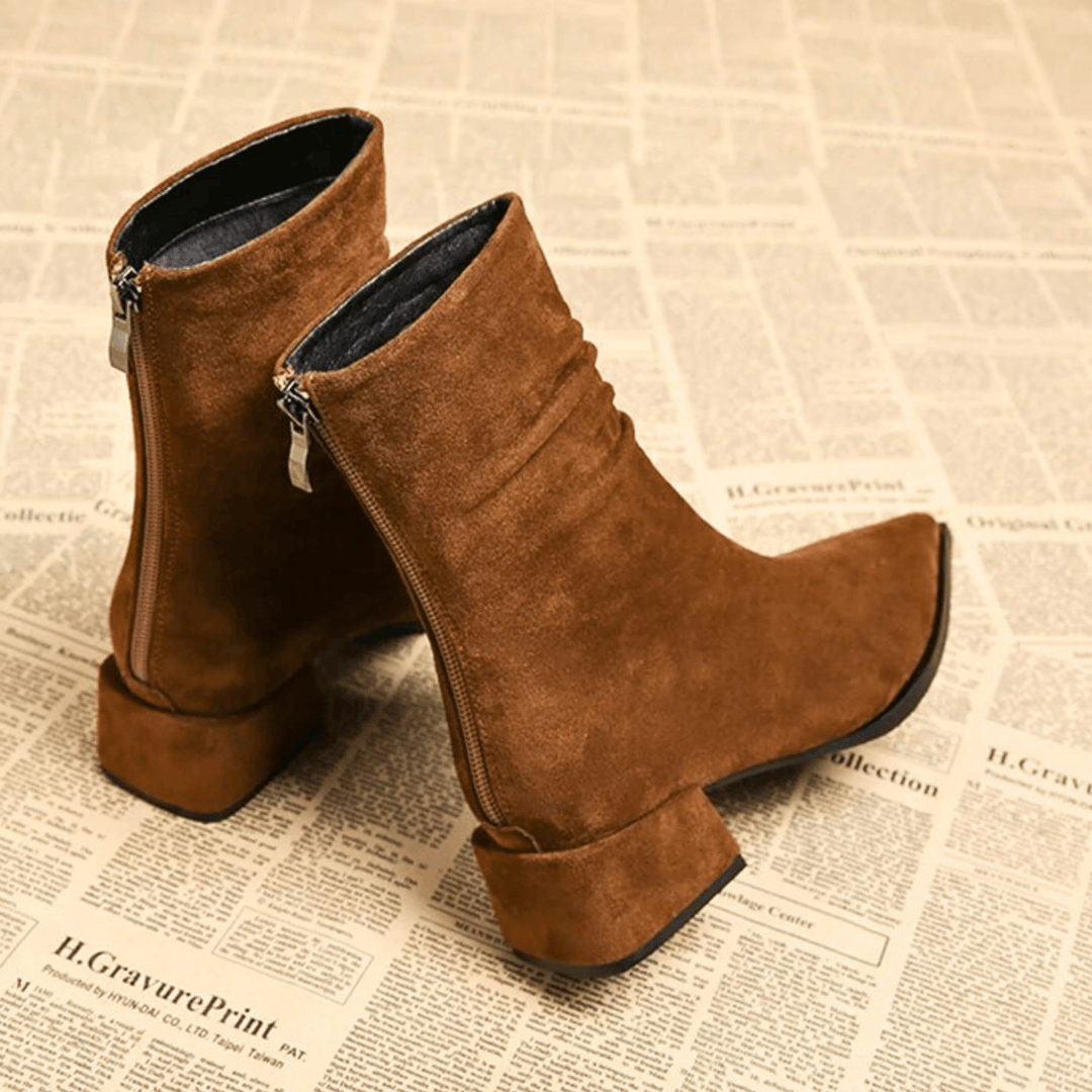 Boots For Women | Pointed Toe Ankle Block Heel