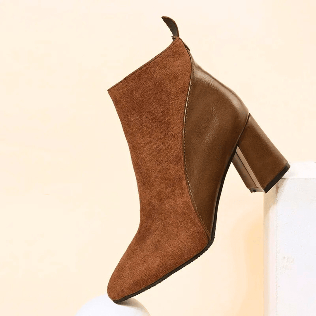 Boots For Women | Ankle Block Heel With Side Zipper