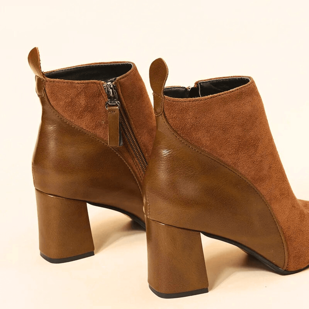 Boots For Women | Ankle Block Heel With Side Zipper