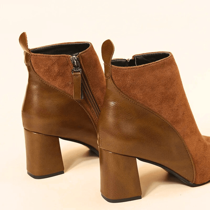 Boots For Women | Ankle Block Heel With Side Zipper