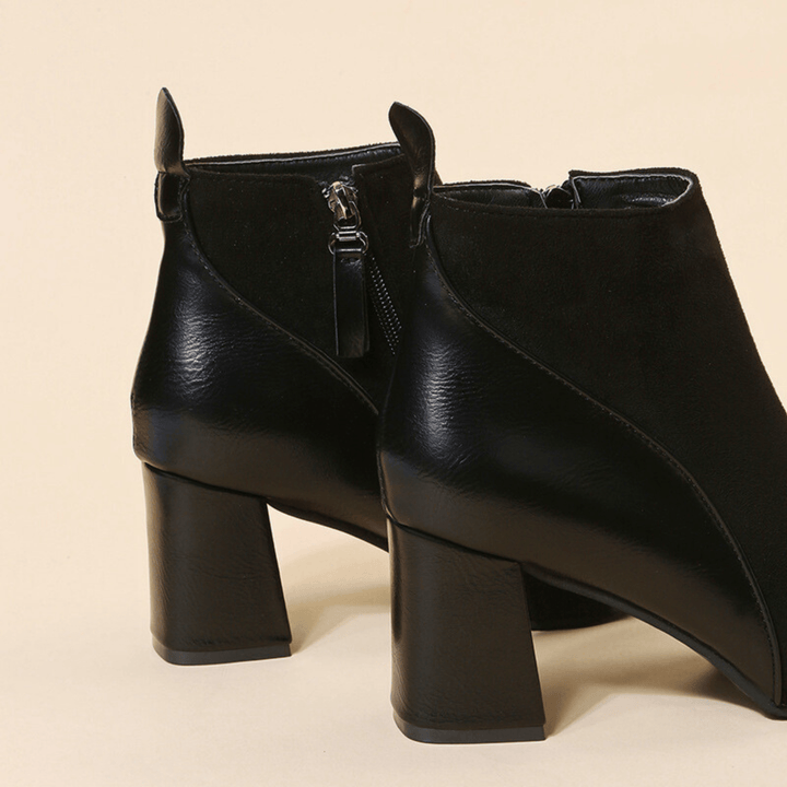 Boots For Women | Ankle Block Heel With Side Zipper