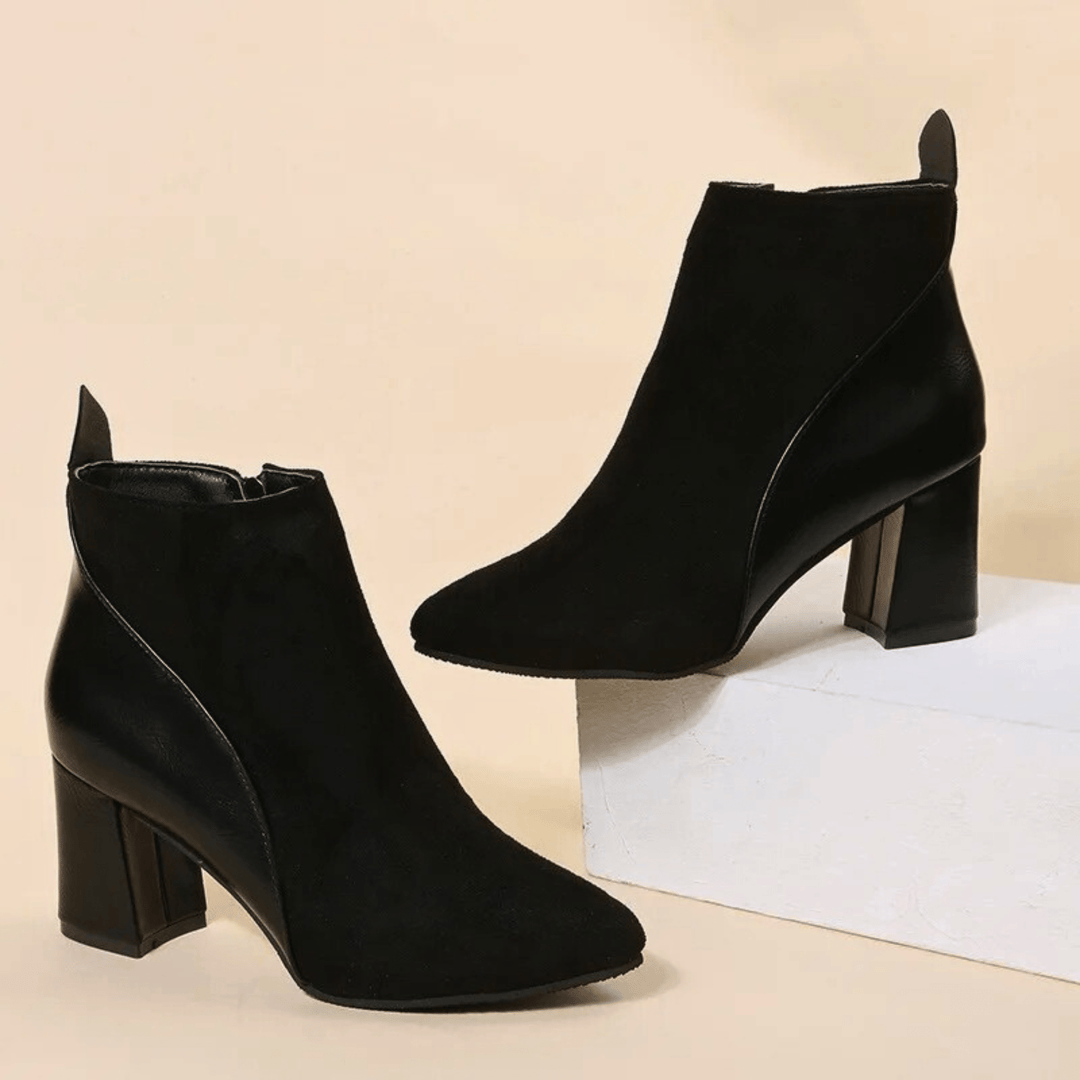Boots For Women | Ankle Block Heel With Side Zipper
