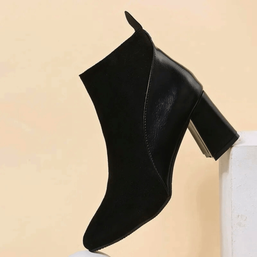Boots For Women | Ankle Block Heel With Side Zipper