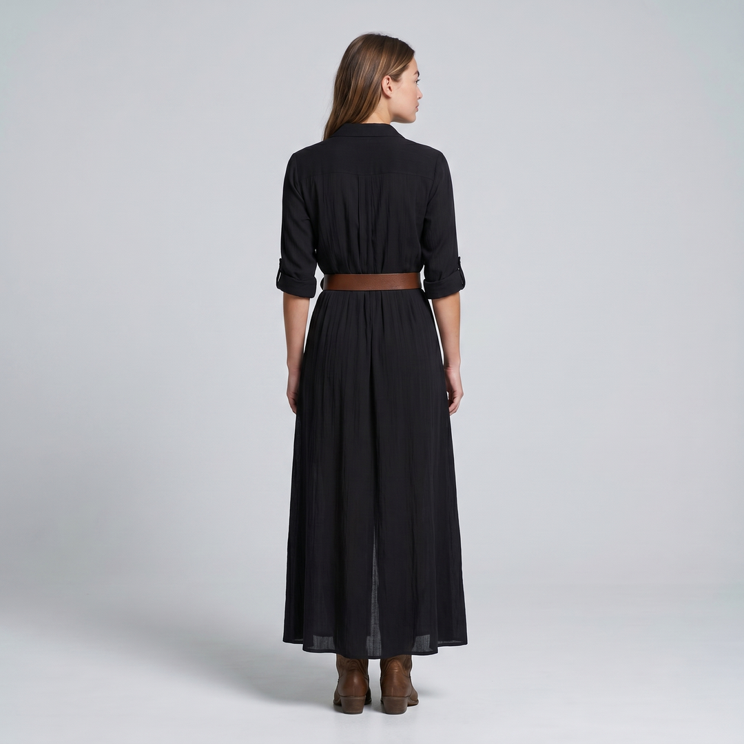 Women’s Dress | Button Front Belted Maxi