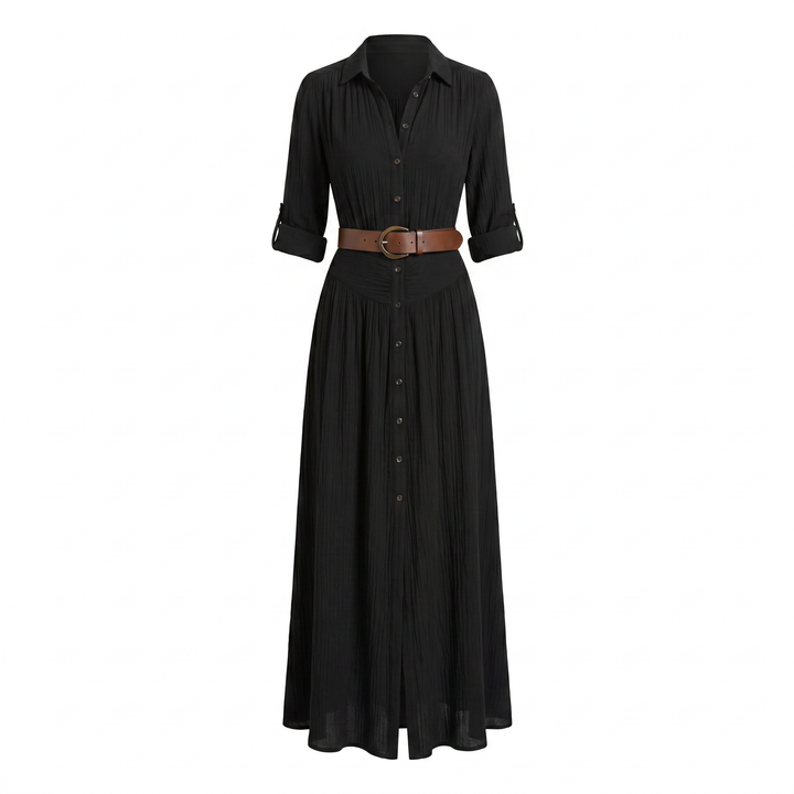 Women’s Dress | Button Front Belted Maxi