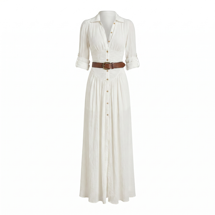 Women’s Dress | Button Front Belted Maxi