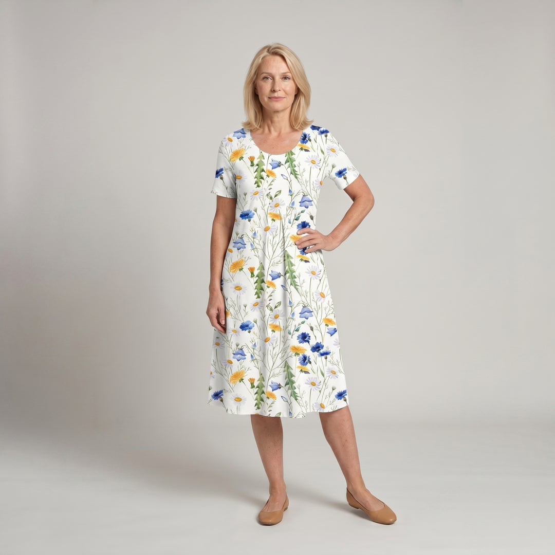 Women's Casual Dress | Midi Floral-style Print Midi