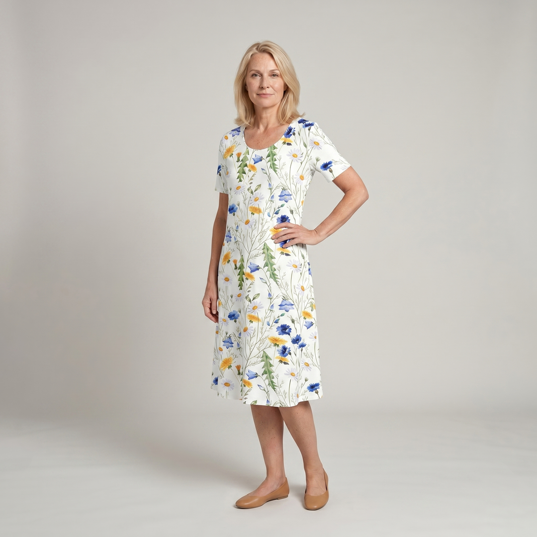Women's Casual Dress | Midi Floral-style Print Midi