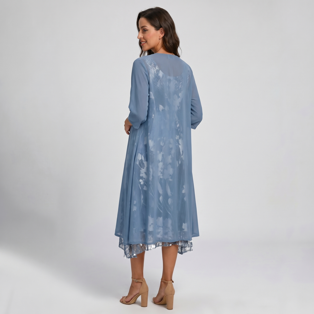 Women's Dress | Layered Open Front Midi