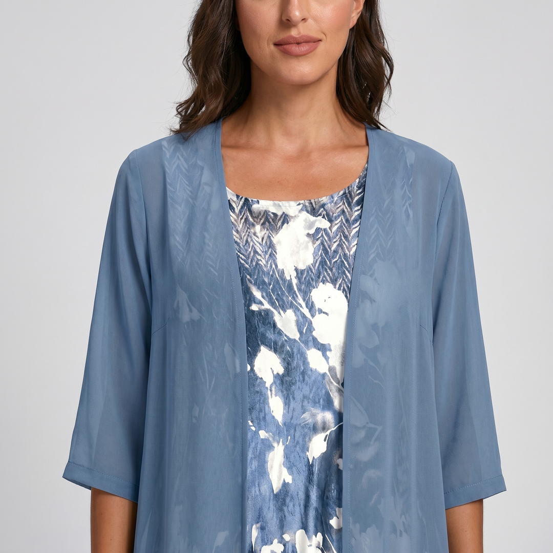 Women's Dress | Layered Open Front Midi
