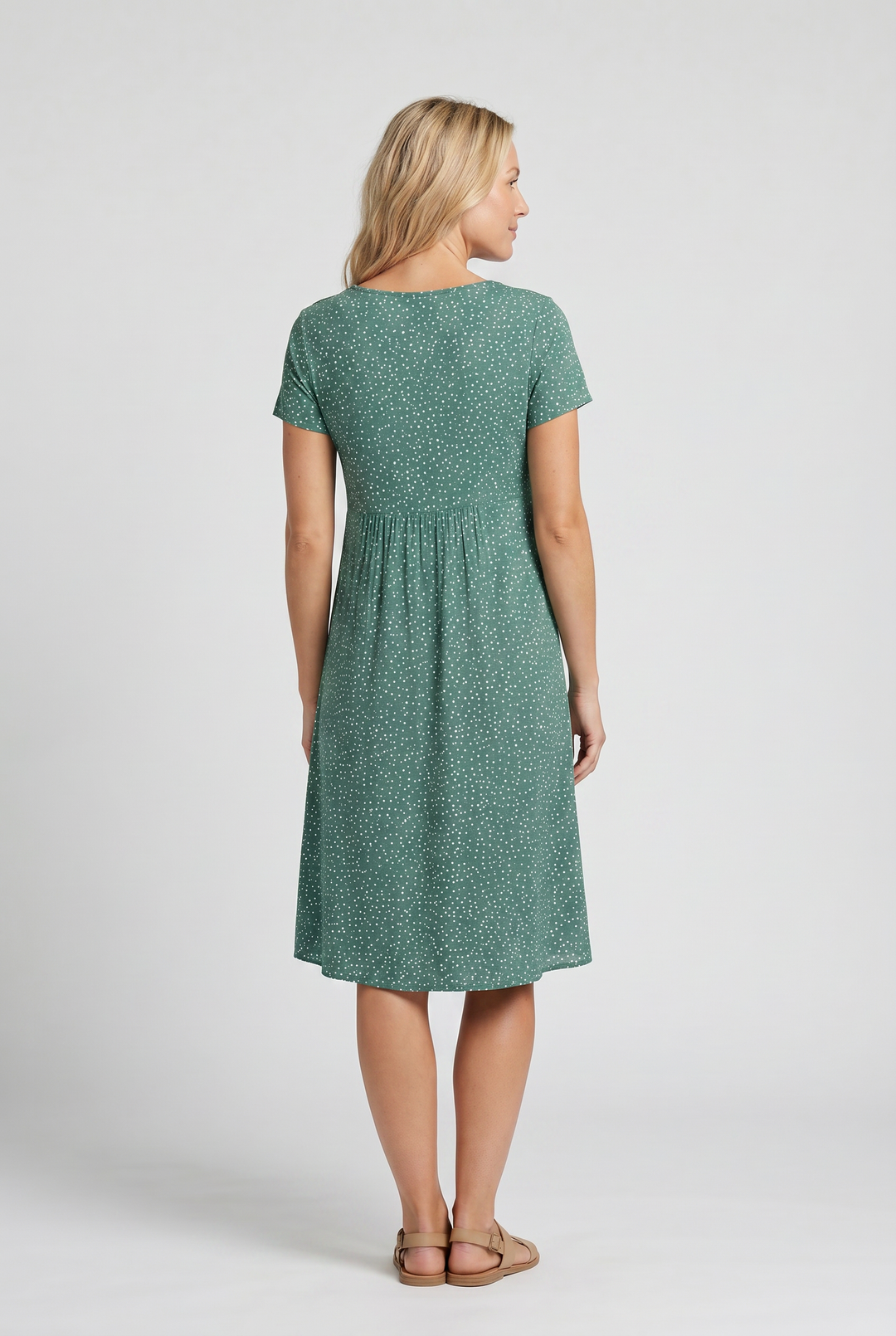 Women's Summer Dress | V Neck Short Sleeve Midi