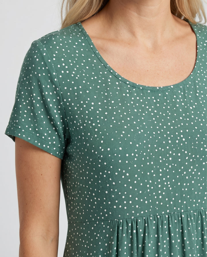 Women's Summer Dress | V Neck Short Sleeve Midi