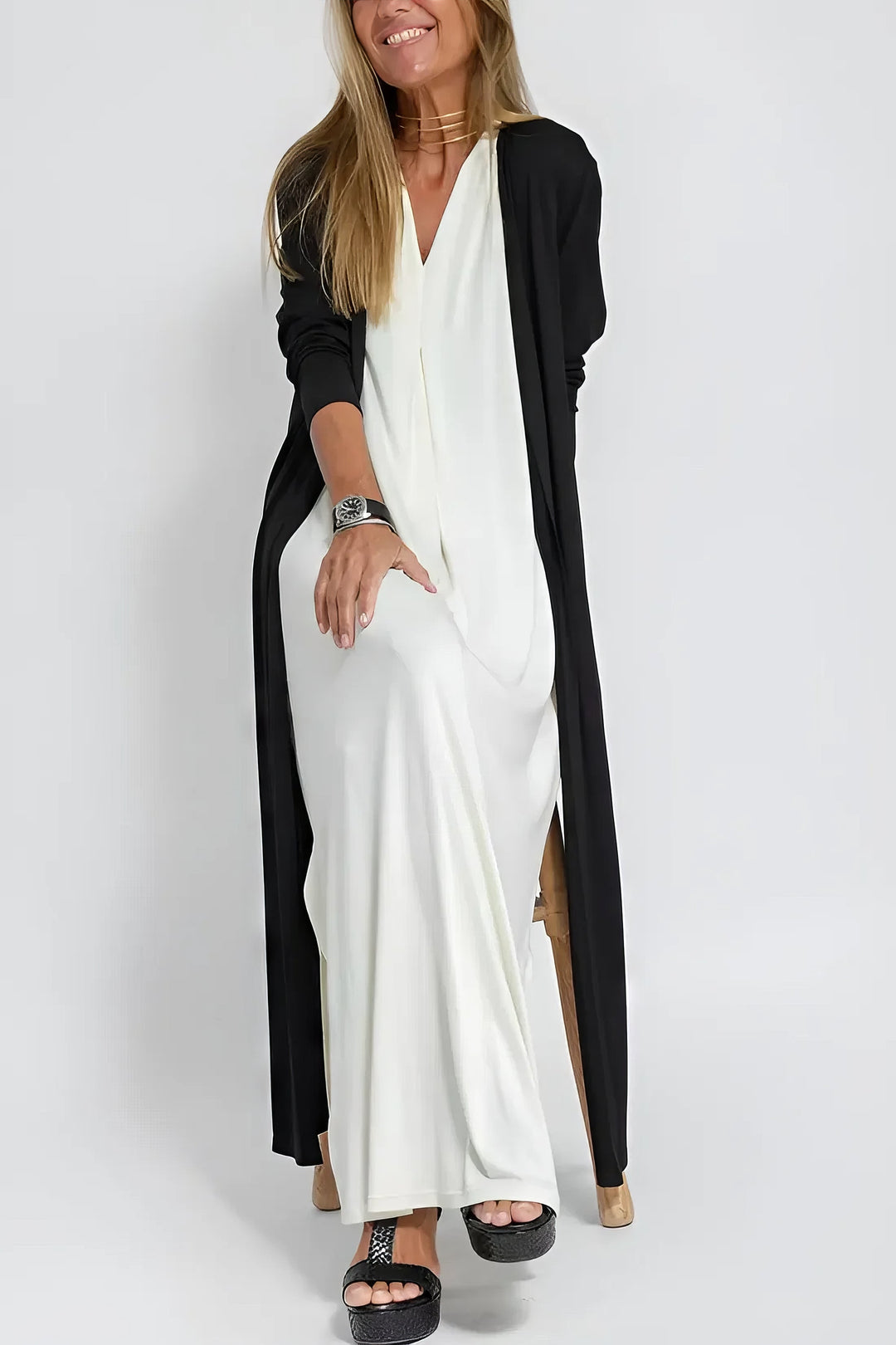 Women's Dress  | Layered Maxi with Cardigan